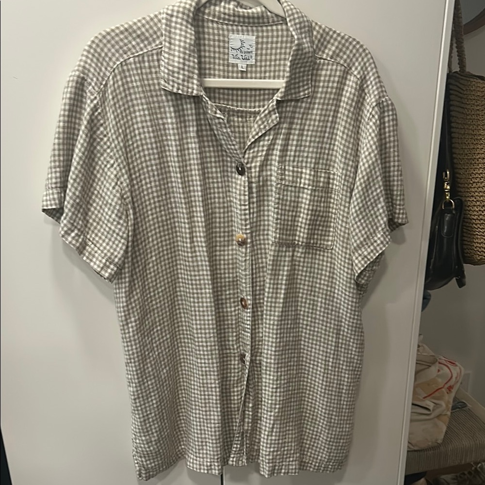 Vintage gingham linen shirt